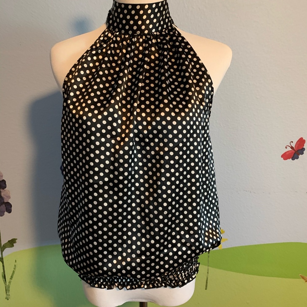 Polka dot halter top